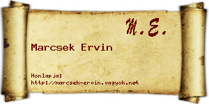 Marcsek Ervin névjegykártya