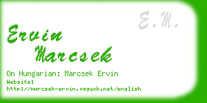 ervin marcsek business card